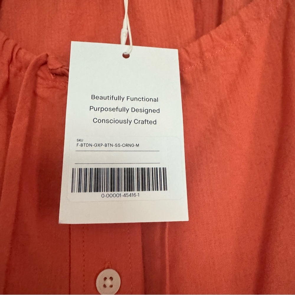 Everlane The Gauze Button Up Top in Soft Orange - Picture 6 of 9
